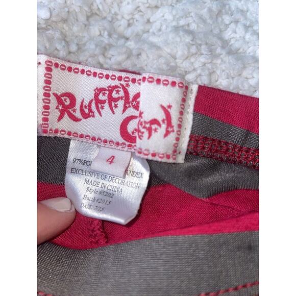 Ruffle Girl Sz. 4 Pink & Brown Striped Classic Bottoms. Cute - Picture 5 of 12